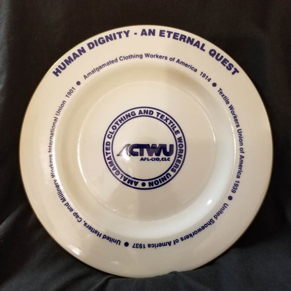 vtg Homer Laughlin ACTWU plate Exc Cond - Picture 2 of 8